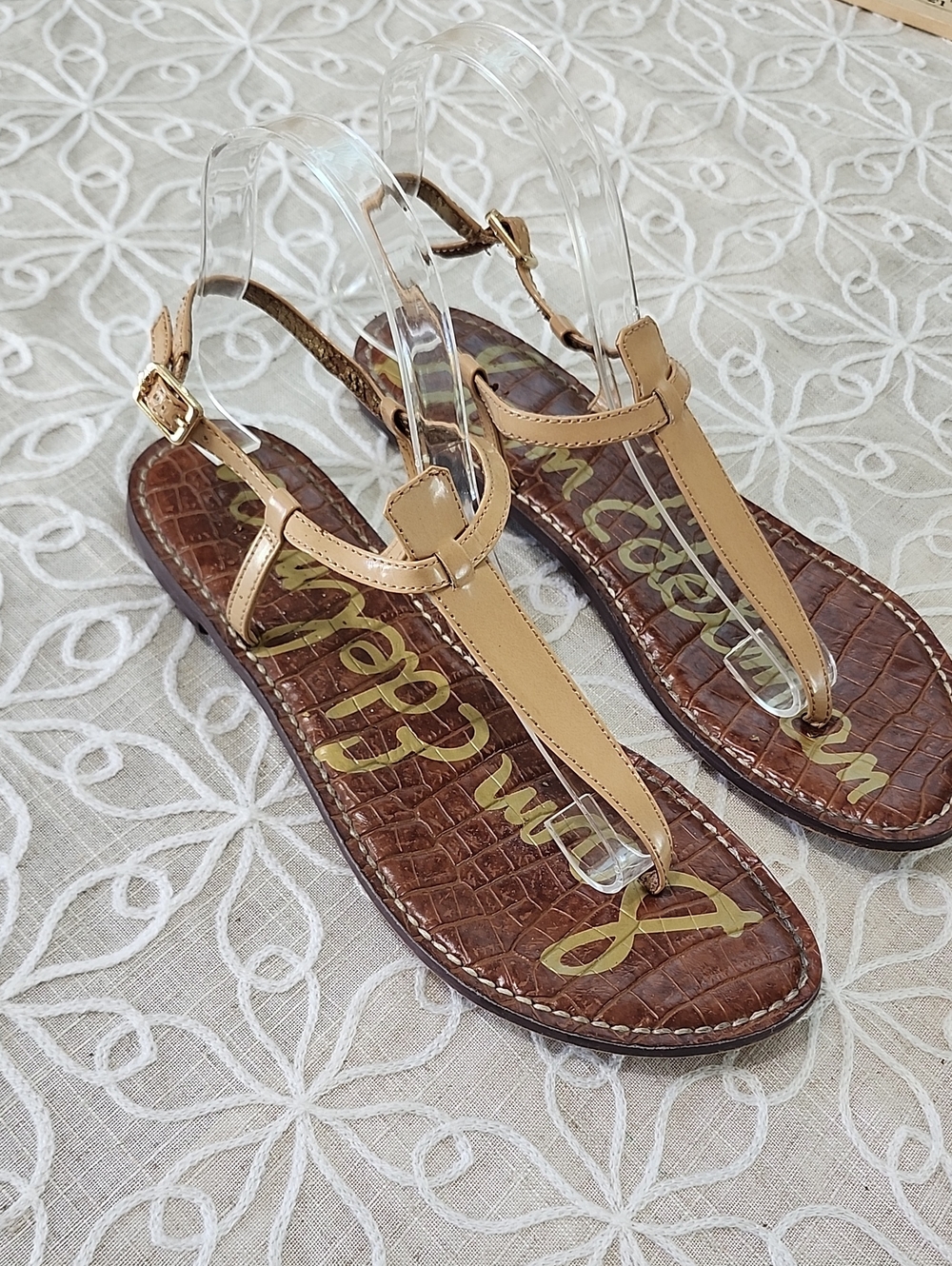 Sam Edelman Tan T-Strap Gigi Thong Sandal - Picture 3 of 14